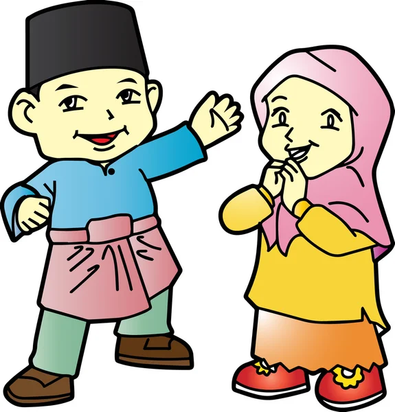 Melayu kinderen in Patani 02 — Stockvector