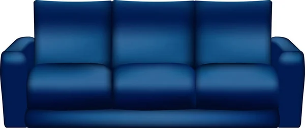 Изолированный синий диван - векторная иллюстрация — стоковый вектор