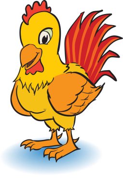 Çizgi film horoz clipart - vektör çizim