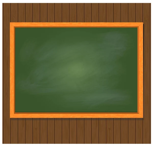 Greenboard on wooden wall-illustration — Stock Vector