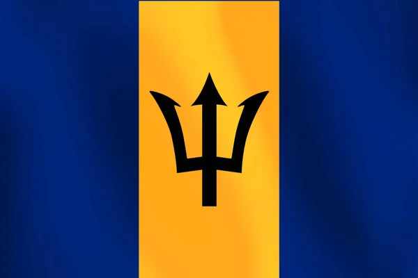 Флаг Барбадоса - векторная иллюстрация — стоковый вектор