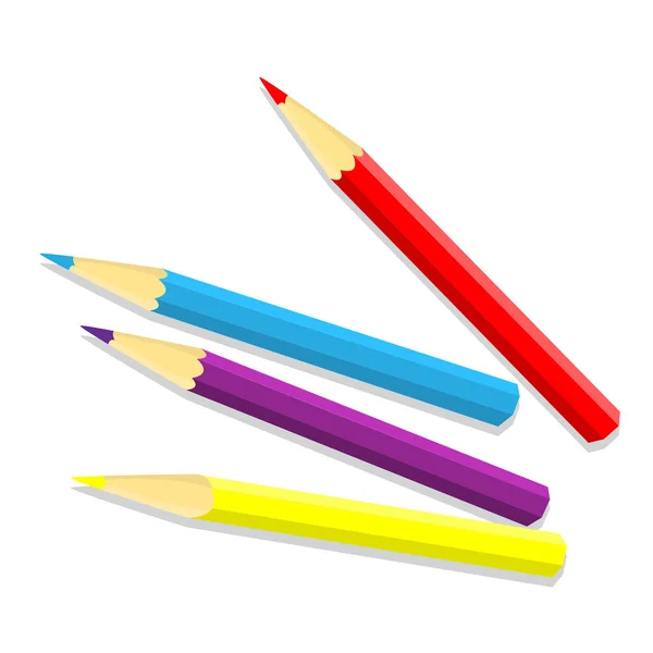 孤立的彩色铅笔-矢量图 — 图库矢量图片