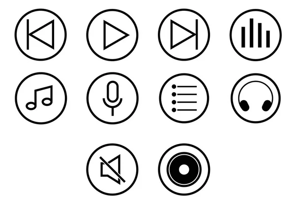  Of oyuncu medya düğmesi - vektör ikonik Tasarım Icon set