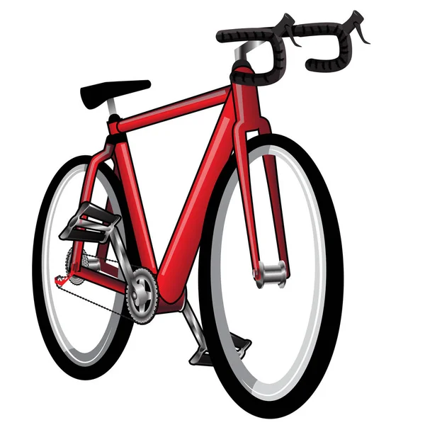 Bicicleta roja aislada - ilustración vectorial — Vector de stock