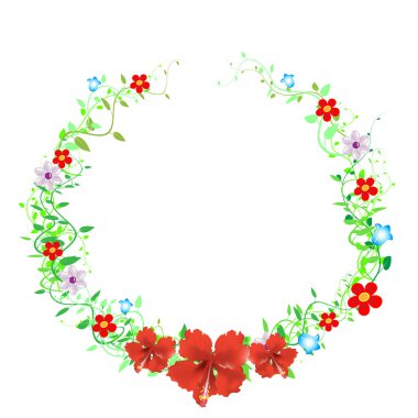 Vintage çerçeve çiçek - vektör çizim