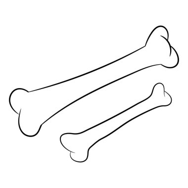 Kemik siyah ve beyaz izole - basit çizgi vektör