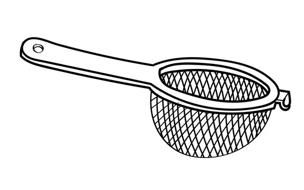 Line Drawing of Sieve -Simple line Vector — Stock Vector