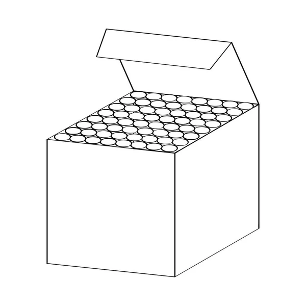 분필 선 그리기 상자-간단한 라인 벡터 — 스톡 벡터