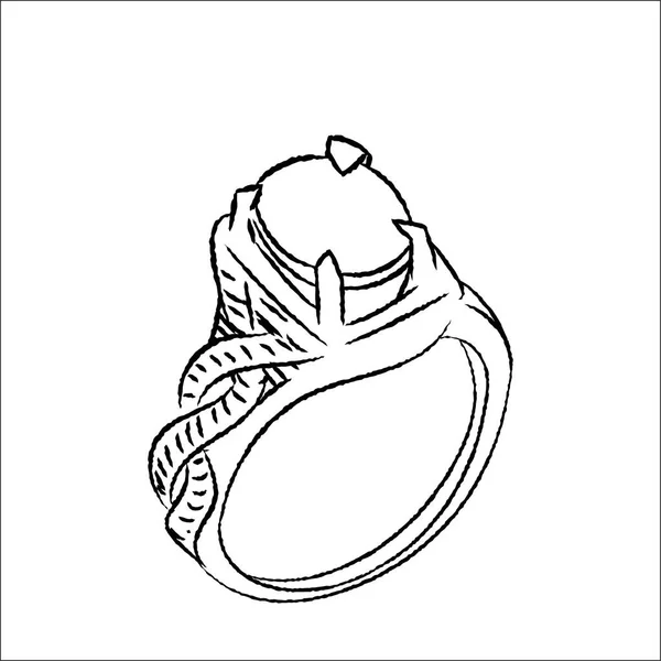 Линейный рисунок кольца - простой вектор линии — стоковый вектор