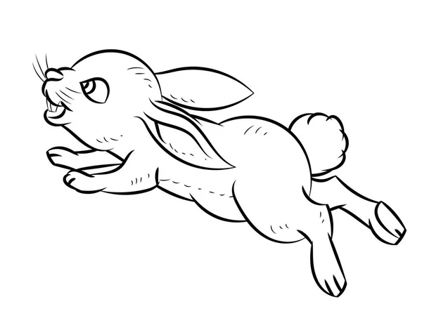 Рисунок линии кролика - простой вектор линии — стоковый вектор