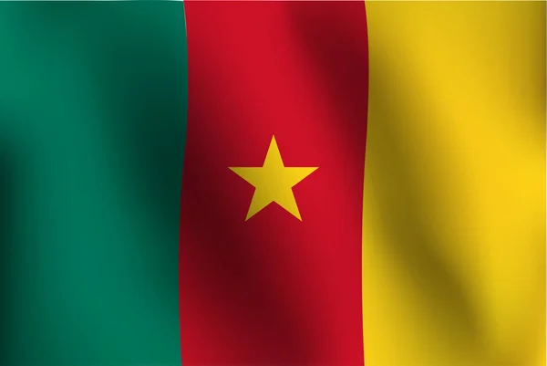 Vlag van Kameroen - vectorillustratie — Stockvector