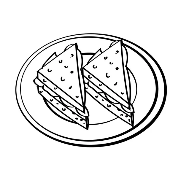 Линейный рисунок вектора сэндвич-простая линия — стоковый вектор