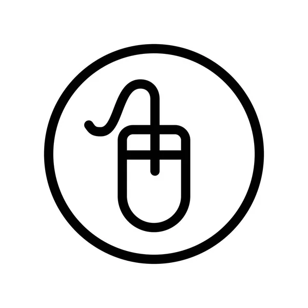 Egér ikon Circle line - vektor ikonikus design — Stock Vector