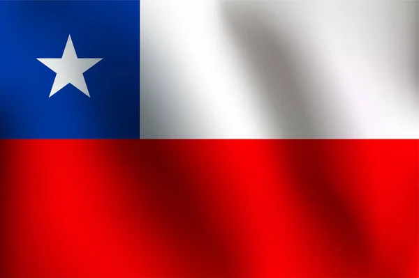 Bandiera del Cile - illustrazione vettoriale — Vettoriale Stock