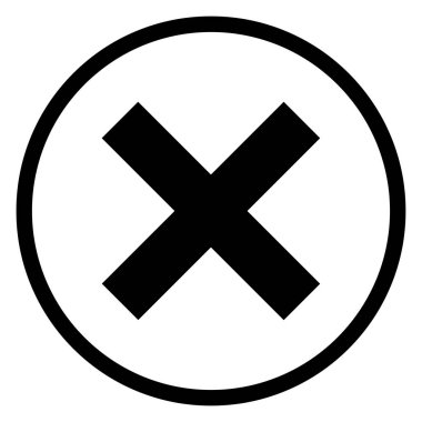 X-cross yuvarlak simge - vektör ikonik tasarım