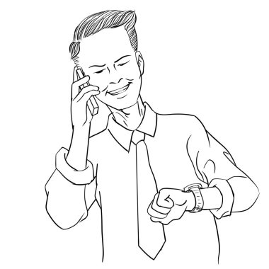 Çizim işadamları çağrı ver, zaman görmek