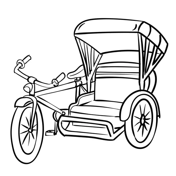 Dibujo a mano de Triciclo-Vector Ilustración — Vector de stock