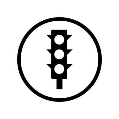 Trafik ışığı simgesi Circle line - vektör ikonik tasarım içinde