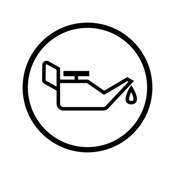 Ölkanister-Symbol in Kreis-Linie - Vektor-ikonisches Design — Stockvektor