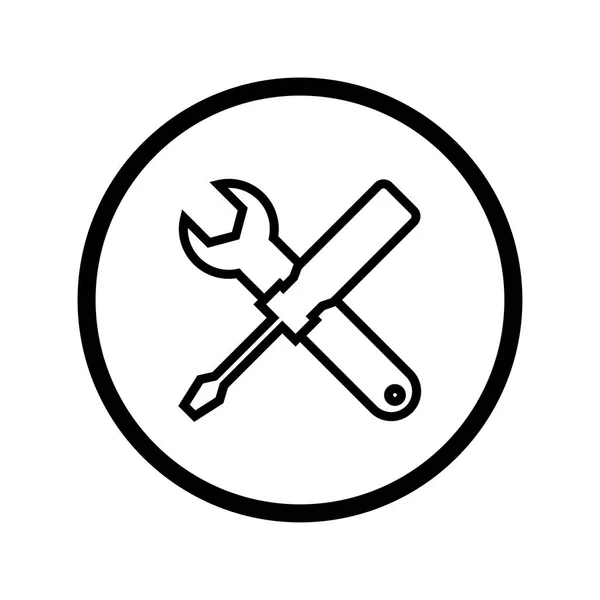 Icono de herramientas en la línea Circle, estilo de contorno - diseño icónico vectorial — Vector de stock