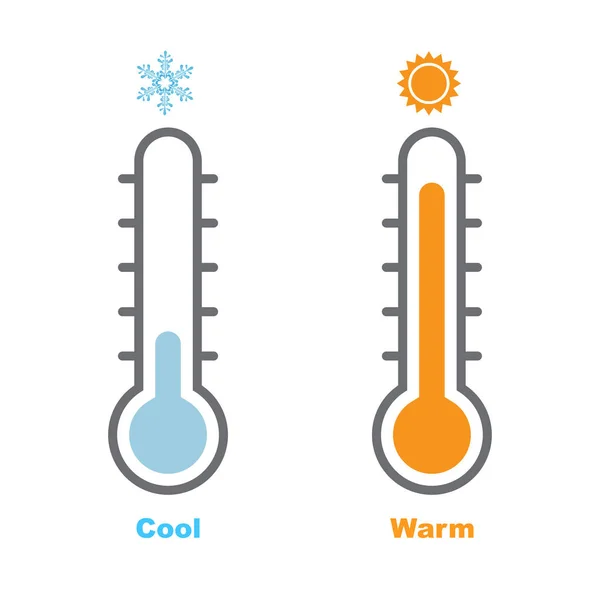 Thermometer, kühle und warme Vektorabbildung — Stockvektor