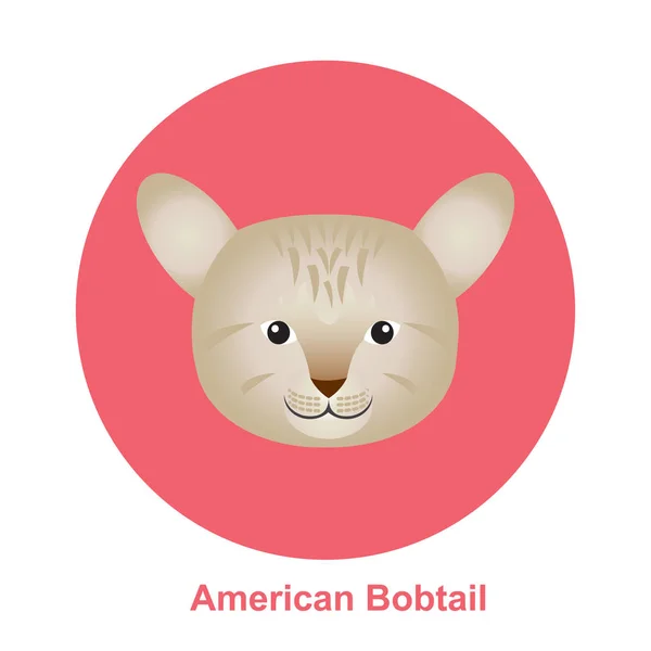 Cartoon Amerikaanse Bob staart kat in cirkel vectorillustratie — Stockvector