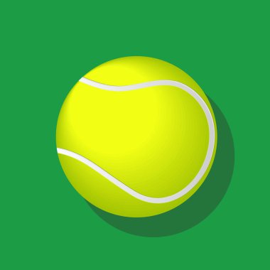 Tenis topu ile yeşil arka plan-vektör çizim gölge
