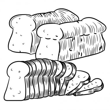 El ekmek Doodle-vektör çizim çizimi