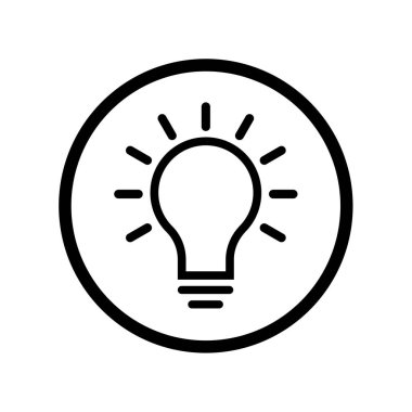 Ampul simgesini daire - vektör ikonik tasarım ekibimizi