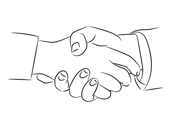 Hand drawing of handshaking -Vector Illustration — Stock Vector