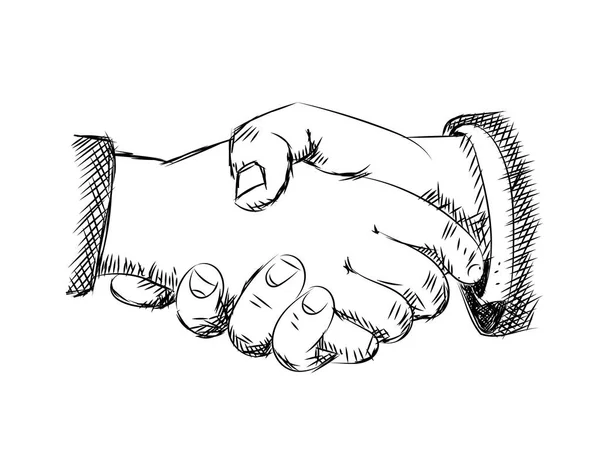 Illustration der Handshake-Vektorskizze — Stockvektor