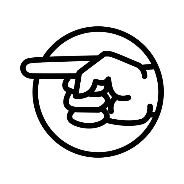 サークル - ベクトルの象徴的なデザインでポインティングの手のアイコン — ストックベクタ