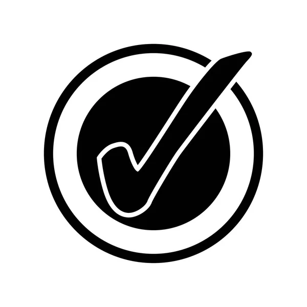 Comprobar icono de marca en círculo - vector de diseño icónico — Vector de stock