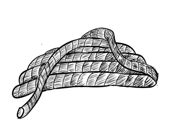 Hand drawing Rope-Vector drawn Illustration — Stock Vector