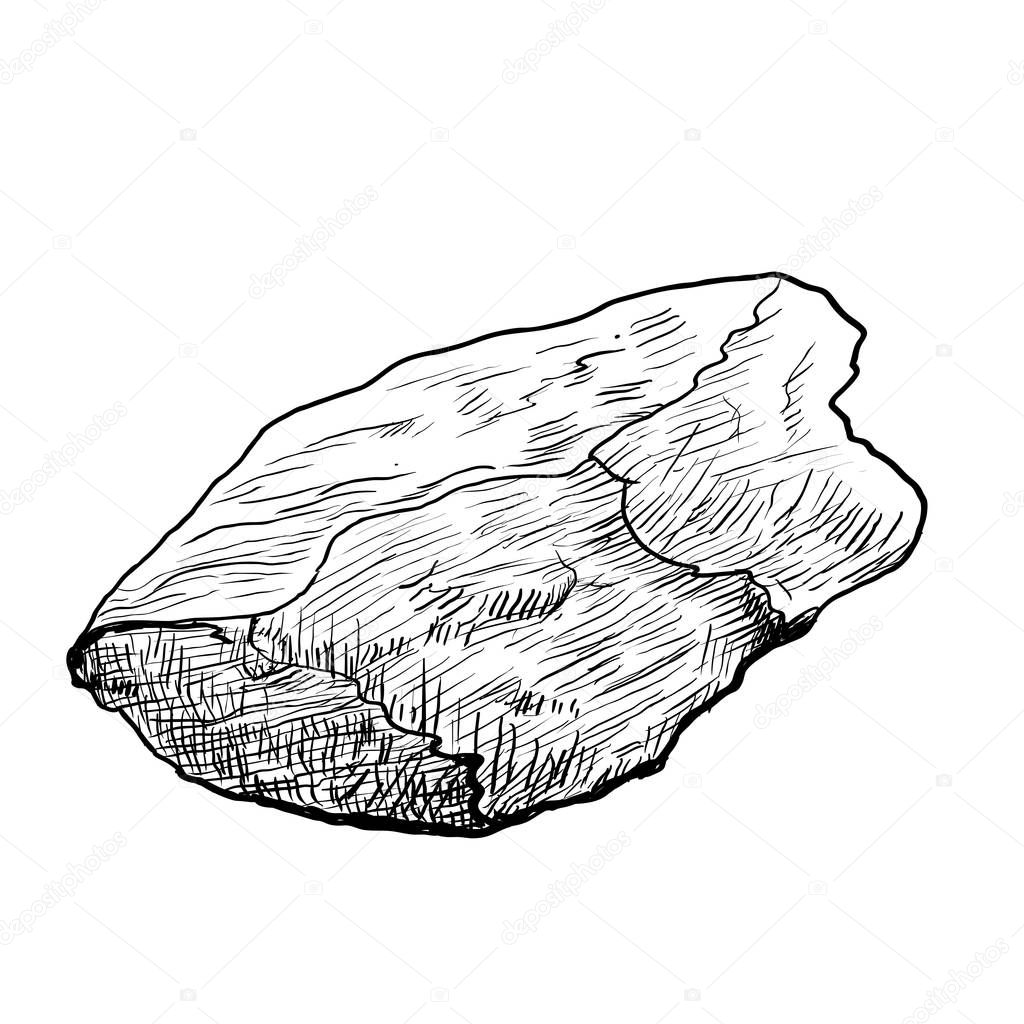 Hand drawing Rock isolated-Vector drawn Illustration