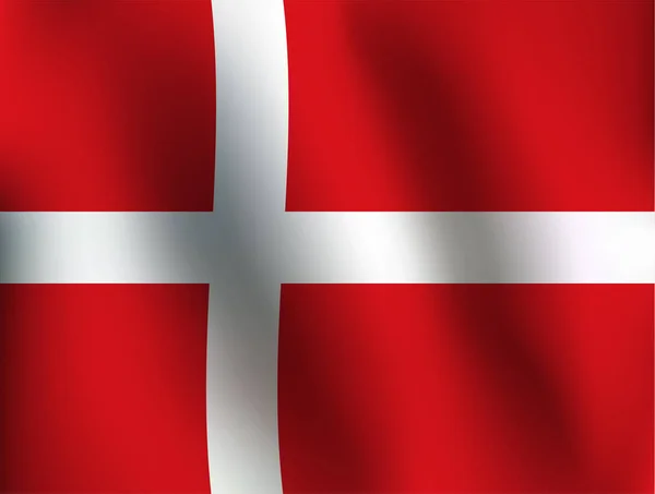 Danmarks flagga - vektorillustration — Stock vektor