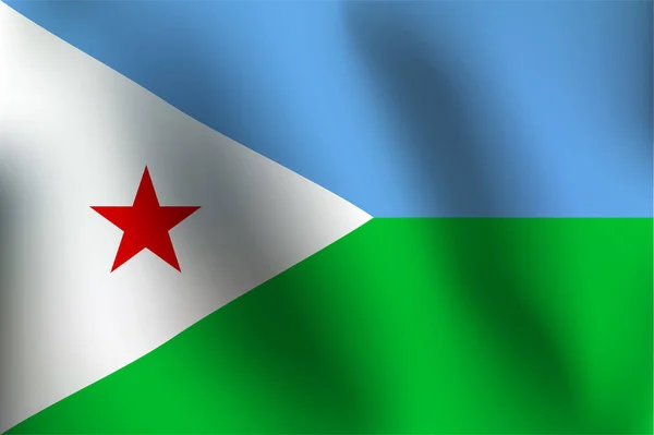 Vlag van Djibouti - vectorillustratie — Stockvector