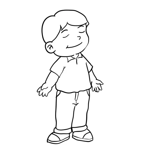 Dibujo a mano de niño de pie-Vector Ilustración — Vector de stock