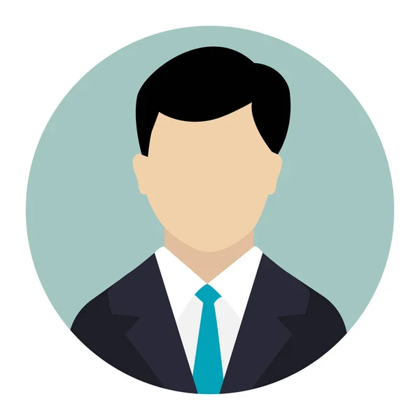 Användare ikon, manlig avatar i business suit-vektor platt Design — Stock vektor