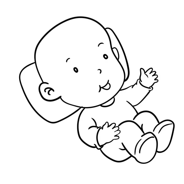 Dibujo a mano bebé sonriente-Vector Ilustración — Vector de stock
