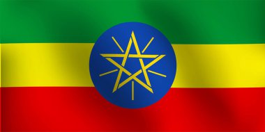 Etiyopya - vektör çizim bayrağı
