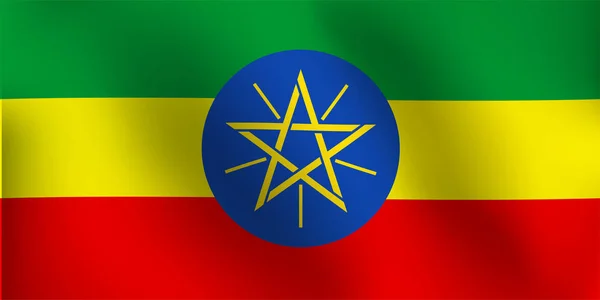 Vlag van Ethiopië - vectorillustratie — Stockvector