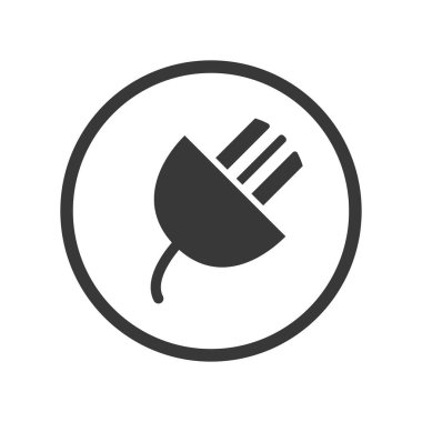 Elektrik fiş simgesinde Circle line - vektör ikonik tasarım