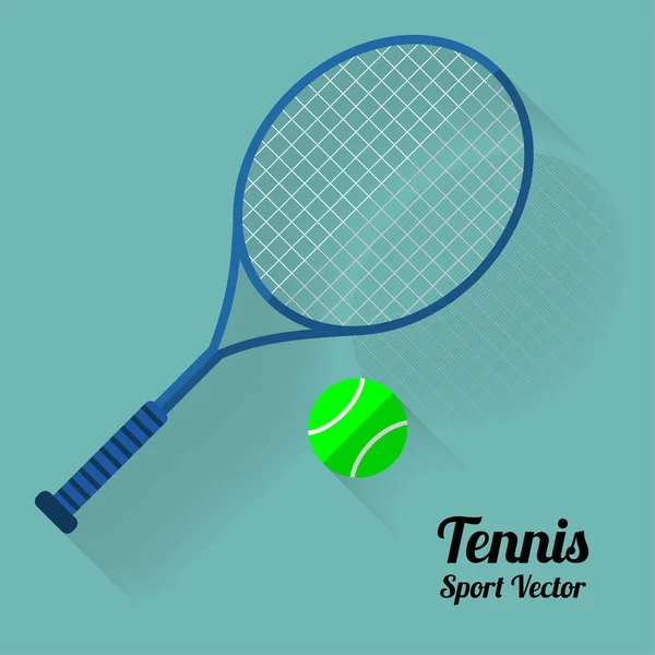 Tennis racket and ball icon, flat vector illustration — Stock Vector