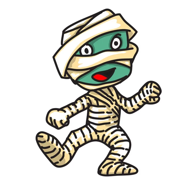 Schattig Mummy monster - vectorillustratie — Stockvector