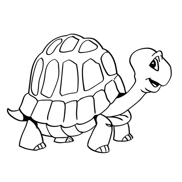 Hand gezeichnet eine Schildkröte Cartoon-Vektor-Illustration — Stockvektor