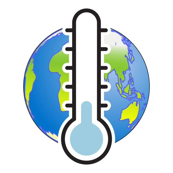 Sg171004a-Globe et thermomètre, Illustration vectorielle de niveau froid — Image vectorielle