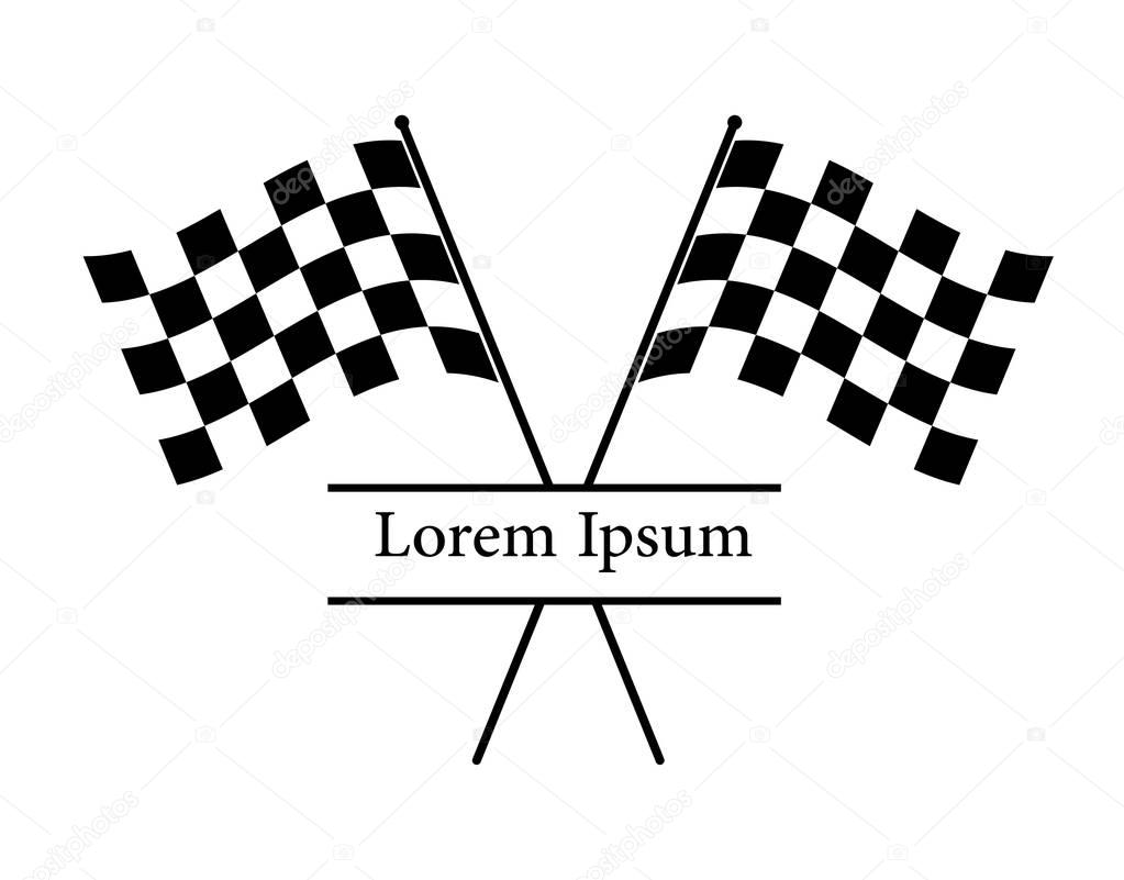 sg171004a-Crossing Checked Racing flags-Vector Illustration