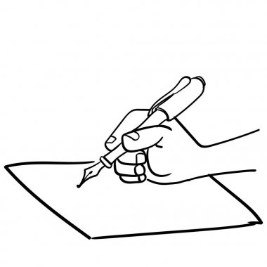 sg171006-karikatür el yazma kalemi-vektör çizilmiş ile