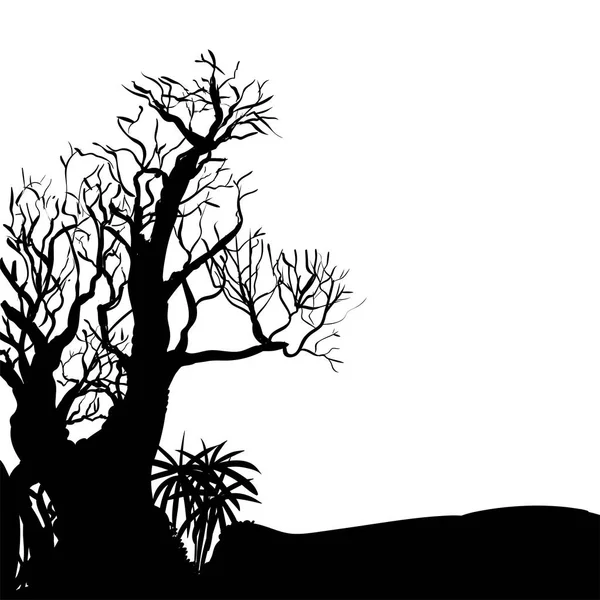 Dessin à la main arbre d'Halloween 1-Vector Illustration — Image vectorielle